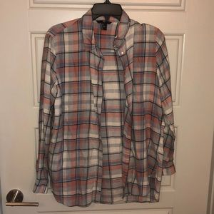 Plaid button down shirt